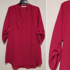 Fuchsia/Pink Long Sleeve Mini/Midi Dress